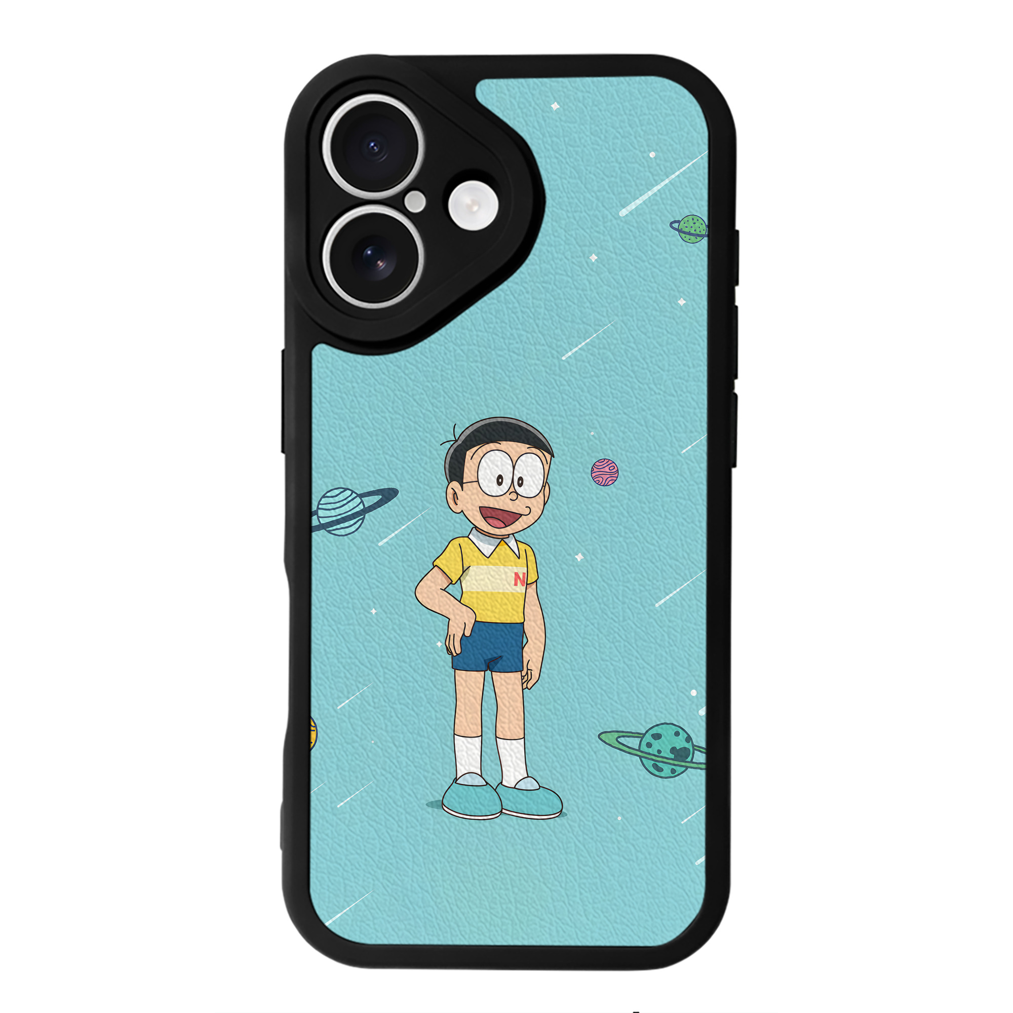 （画像用） ドラえもん Doraemon 【iPhone 16シリーズ対応】シリコンスマホケース（レザー調） 材質：シリコン